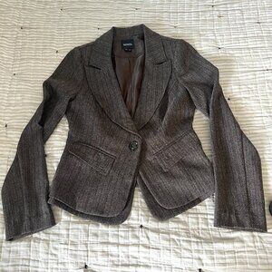 XOXO Pin Stripe Short Single Button Blazer Women's M Academia Office Siren Y2K
